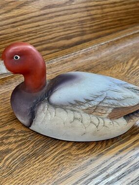 Vintage Canvasback By Andrea Sadek Duck Decoy Decorative Plaster Solid Body 1983